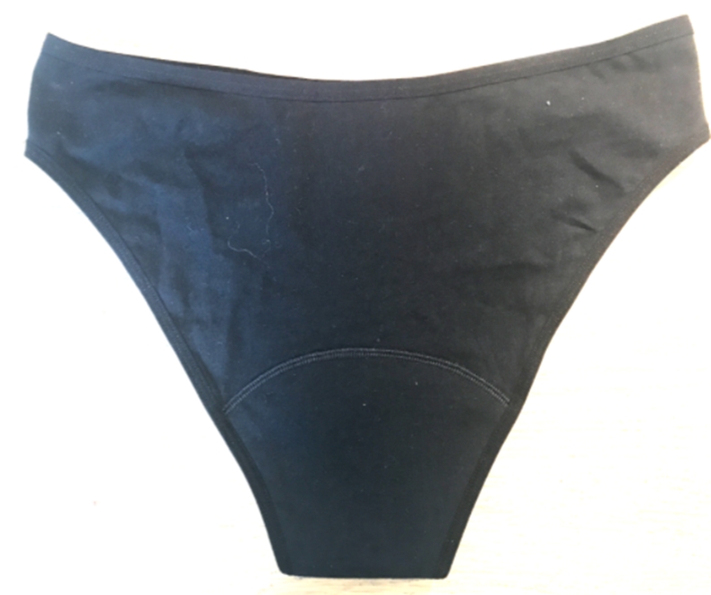 Period Pants. They are made of knitted cotton fabric with an additional non-removeable three layers in the crotch area. 

The first layer is a top gusset that is made of 100% polyester with wicking properties and anti-microbial finish applied, the second is an absorption layer that is made of 87% polyester & 13% nylon towelling fabric and the final is the waterproof layer that is 100% waterproof membrane on the underside of towelling.
They are designed to be worn by women during menstruation and are intended for multiple uses.