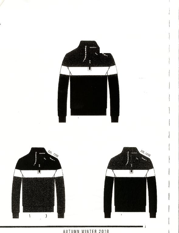 CAPO DI ABBIGLIAMENTO PER UOMO DA INDOSSARE NELLA PARTE SUPERIORE DEL CORPO, REALIZZATO, PER DICHIARAZIONE DI PARTE, CON TESSUTO A MAGLIA COMPOSTO DA 65% POLIESTERE E 35% COTONE (280/290 GSM). IL CAPO A MANICHE LUNGHE, PRESENTA UN RESTRINGIMENTO ALLA BASE DELLA VITA ED IN CORRISPONDENZA DEI POLSI ED UN'APERTURA PARZIALE CON CERNIERA SUL DAVANTI IN CORRISPONDENZA DEL COLLO.
IL PRODOTTO E'COMMERCIALIZZATO IN DIVERSE TAGLIE E DIVERSI COLORI.