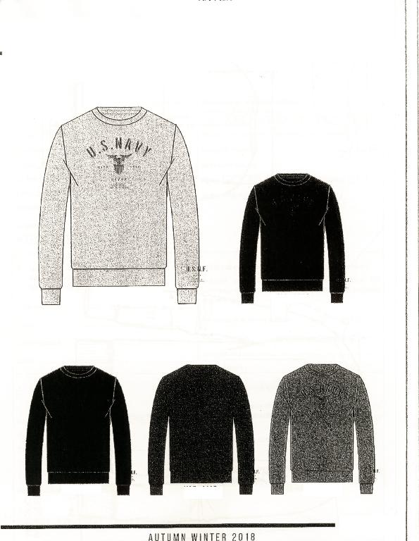 CAPO DI ABBIGLIAMENTO PER UOMO DA INDOSSARE NELLA PARTE SUPERIORE DEL CORPO, REALIZZATO, PER DICHIARAZIONE DI PARTE, CON TESSUTO  A MAGLIA COMPOSTO DA 80% COTONE E 20% POLIESTERE (280/290 GSM). IL CAPO A MANICHE LUNGHE, PRESENTA UN RESTRINGIMENTO ALLA BASE DELLA VITA ED IN CORRISPONDENZA DEI POLSI.
IL PRODOTTO E'COMMERCIALIZZATO IN DIVERSE TAGLIE E DIVERSI COLORI.