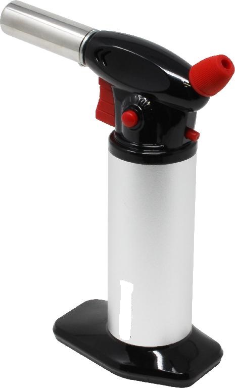 CARAMELLATORE.
L'ARTICOLO E' UN UTENSILE A MANO PER USO DOMESTICO, UTILIZZATO IN CUCINA, PER REALIZZARE CREME BRULÈ.
IL CILINDRO CAVO IN ALLUMINIO, UTILE PER IMPUGNARE IL PRODOTTO, È DESTINATO AD ALLOGGIARE IL GAS, HA BASE AMPIA PER APPOGGIO AGEVOLE E PRESENTA SUL FONDO UN FORO PER LA RICARICA DEL GAS, ASSENTE ALL'ATTO DELL'IMPORTAZIONE. LA PARTE SUPERIORE, UNITA AL CORPO CILINDRICO PER INCASTRO, PRESENTA UNA FORMA A BECCO DA CUI FUORIESCE LA FIAMMA, INNESCATA DA UN PULSANTE COLLOCATO A MO’ DI GRILLETTO DI PISTOLA SOTTO IL BECCUCCIO E REGOLABILE CON ROTELLA.
IL PRODOTTO SI PRESENTA ALLA VENDITA IN SCATOLA LITOGRAFATA E PESA 320 GRAMMI.