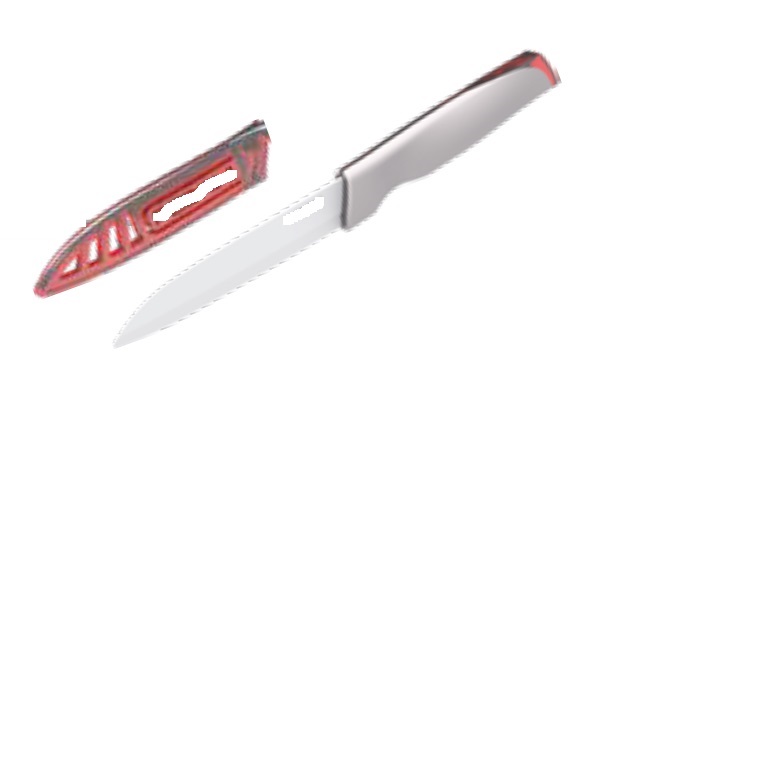COLTELLO CON LAMA FISSA IN CERAMICA.
L'ARTICOLO E' DESTINATO AD USO DOMESTICO, IN CUCINA, PER TAGLIARE E AFFETTARE IL CIBO.
IL COLTELLO PRESENTA L’IMPUGNATURA IN MATERIA PLASTICA ABS E LA LAMA FISSA TAGLIENTE DI CERAMICA, UNITI PER STAMPAGGIO.
IL COLTELLO È FORNITO DI FODERO DI PROTEZIONE IN PLASTICA ABS.
LA CERAMICA CONFERISCE  AL  PRODOTTO,  IN PARTICOLARE IN BASE ALL’IMPORTANZA IN RELAZIONE ALL'USO,  IL CARATTERE ESSENZIALE.
LA LAMA FISSA IN CERAMICA PUO' ESSERE LUNGA 10, 13 O 15 CM.
IL PRODOTTO SI PRESENTA ALLA VENDITA AL DETTAGLIO  IN BLISTER LITOGRAFATO APPENDIBILE.
