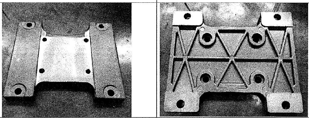 BASE DI ALLUMINIO. LA MERCE E' OTTENUTA DA FUSIONE. LA BASE E' UTILIZZATA PER FISSARE UN VARIATORE MECCANICO SU UNA SUPERFICIE PIANA. LE DIMENSIONI DELLA MERCE POSSONO VARIARE A SECONDA DEL VARIATORE CHE DEVE FISSARE.  SONO PRESENTI NELLA VERSIONE STANDARD  8 FORI.