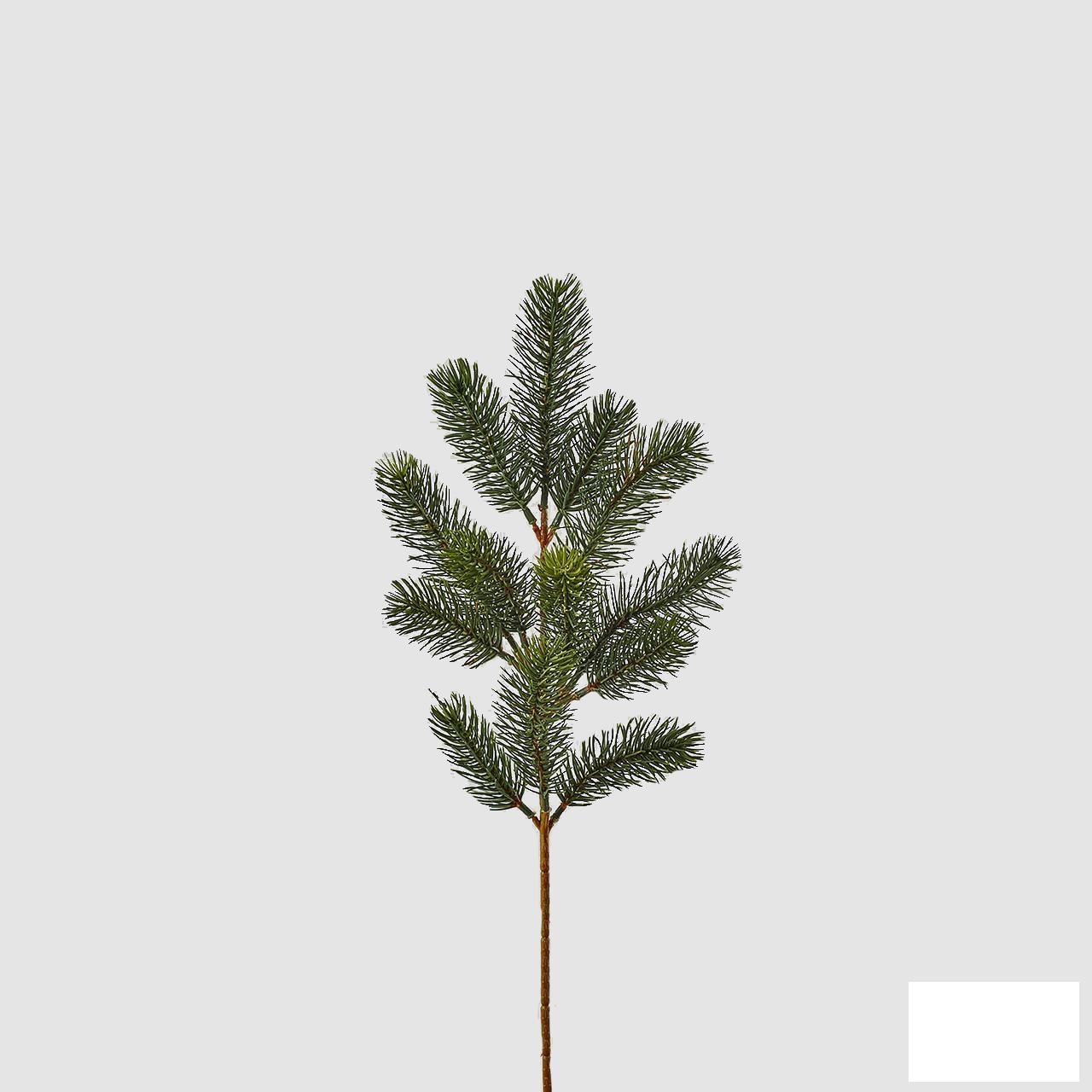 Ramo di pino artificiale, avente altezza 50 centimetri,  di colore sfumato dal verde chiaro al verde scuro.
L'oggetto viene utilizzato per la decorazione d'interni durante il periodo natalizio e/o per infoltire l'albero di Natale.
Esso è costituito da un ramo principale con anima in fil di ferro, dal quale partono più diramazioni, anch'esse con anima in fil di ferro.  Tutta la struttura é ricoperta di materiale plastico (polietilene e/o poliuretano).