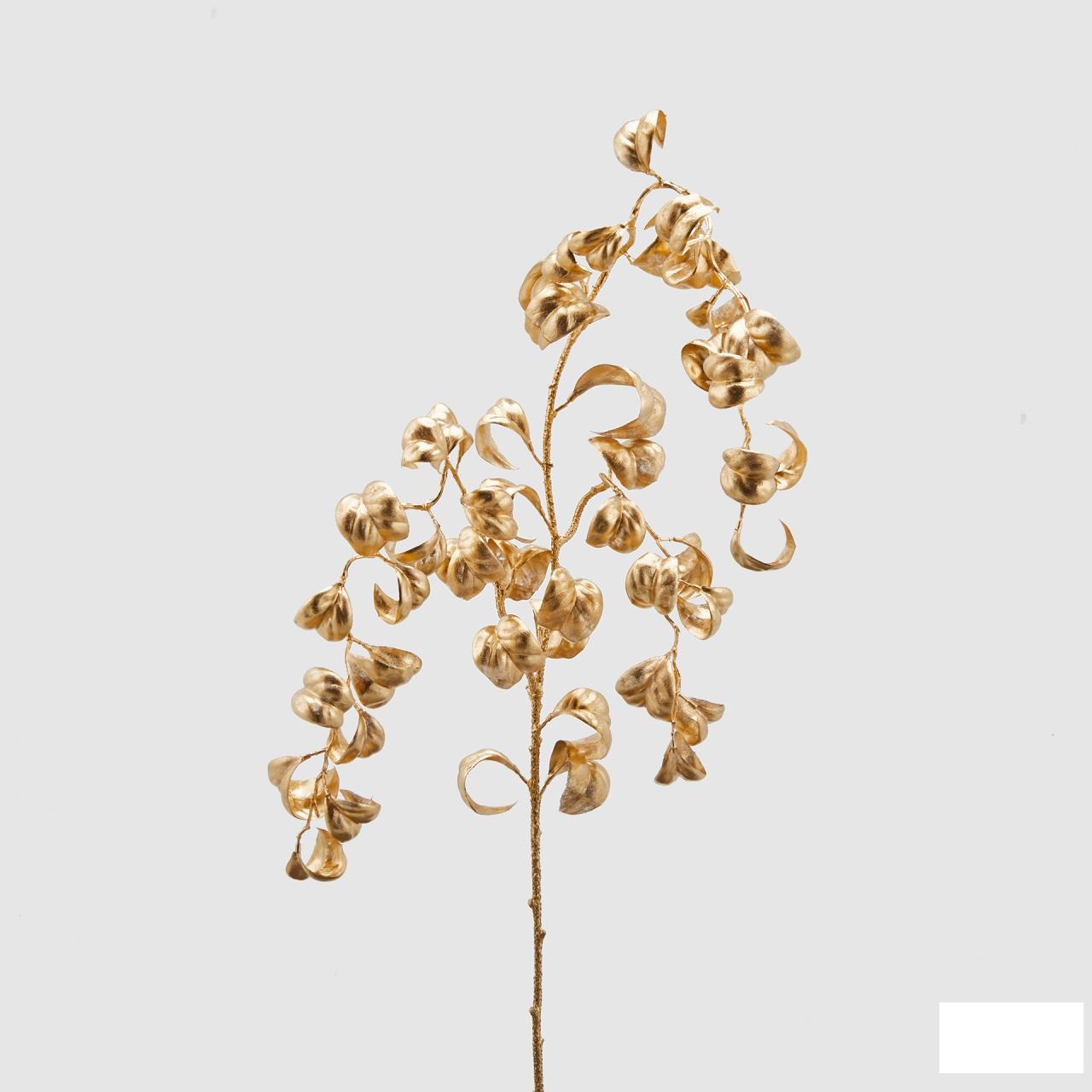 Ramo decorativo di colore dorato.
Secondo quanto dichiarato dalla parte, il prodotto è costituito da un ramo principale con anima in fil di ferro da cui partono più diramazioni, anch'esse con anima in fil di ferro. Tutta la struttura è ricoperta di materiale plastico.
L'articolo è condizionato per la vendita al dettaglio in una scatola di cartone.