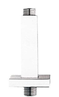 Braccio doccia.
L’articolo è realizzato in ottone cromato e può avere sezione circolare o quadrata con diametro da 22 a 25 mm e lunghezza da 100 mm a 450 mm, completo di filettatura alle due estremità - per connessione a muro e connessione al soffione doccia.