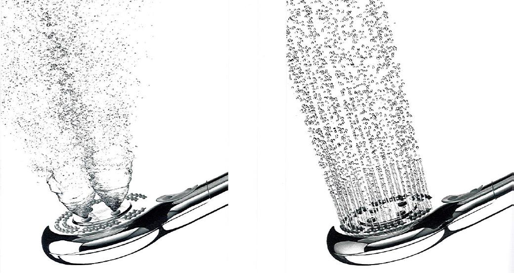 Doccia/soffione con variazione di getto. 
L’articolo può presentarsi con un corpo in plastica o in metallo oltre ad altri componenti in plastica e guarnizione getto in silicone.
La merce può avere diverse dimensioni con sezione sia quadrata che arrotondata.
L’articolo ha la funzione di modificare la tipologia di flusso acqua per mezzo di un pulsante oppure di una leva che gestisce un meccanismo interno.