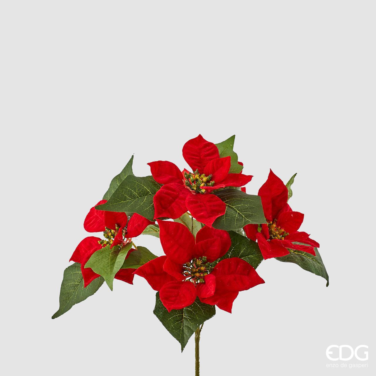 Articolo ornamentale composto da un  ramo artificiale di poinsettia (stella di natale), realizzato  in tessuto e plastica e con anima in fil di ferro.





.