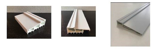 Profili per finestre estrusi in resina e fibra di vetro.
La merce è realizzato in materiale  plastico a base iso Poliestere termoindurente.