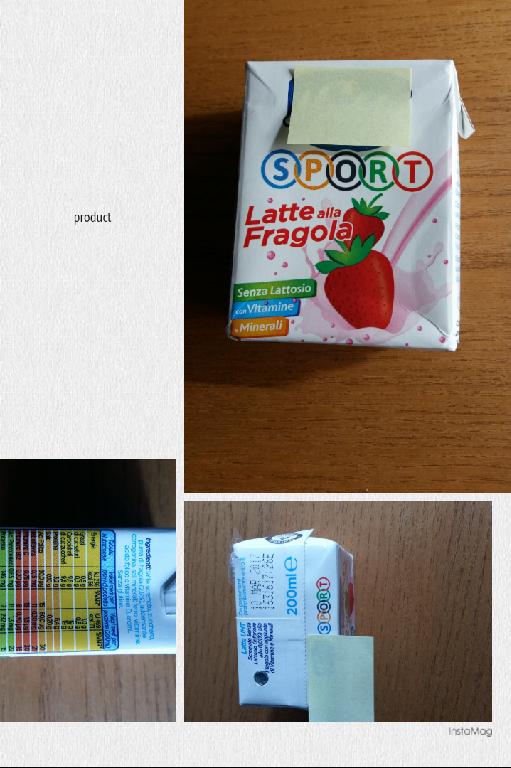 LIQUIDO DI COLORE ROSATO, CON AROMA DI FRAGOLA E SAPORE DOLCE.
TRATTASI DI UNA BEVANDA A BASE DI LATTE CON AGGIUNTA DI VITAMINE E SALI MINERALI.
LA STESSA E' DESTINATA ALL'ALIMENTAZIONE DI GIOVANI CHE PRATICANO UN'ATTIVITA' SPORTIVA.
E' COMMERCIALIZZATA IN UN ASTUCCIO DI CARTONCINO DI COLORE PREVALENTEMENTE BIANCO CONTENENTE 3 BRICK IN TETRAPACK DI 200 ML, CIASCUNO SINGOLARMENTE DOTATO DI CANNUCCIA IN PLASTICA.
COMPOSIZIONE DICHIARATA: LATTE SCREMATO 93%, ZUCCHERO 3%, PUREA DI FRAGOLA 3%, SALI MINERALI, VITAMINE, AROMI.