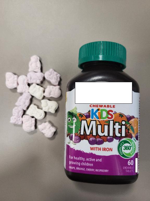 Multivitaminai vaikams su geležimi. Įvairių gyvūnų formos ir skonių kramtomosios  tabletės.
Maisto papildas papildo vaikų mitybą vitaminais ir mineralinėmis medžiagomis.
Maisto papildo sudėtyje krakmolas/gliukozė sudaro 9,8 % masės, sacharozė/invertuotasis cukrus/izogliukozė sudaro mažiau kaip 5 % masės, pieno baltymų ir pieno riebalų nėra.
Tabletės supakuotos į mažmeninei prekybai skirtą pakuotę po 60 vnt.