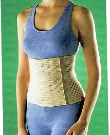 An elasticated textile article made of a combination of cotton, nylon, rayon and polyester to be worn around the abdomen.  It provides contour adjustability between the waist and the hips.  It is indicated for post-operative and post-natal abdominal constraint.  It also relieves back pain during and after pregnancy.