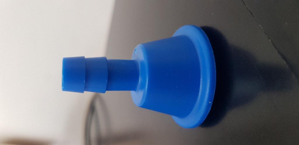 Blue Funnel like shape article made of Polypropylene Homopolymer which makes it a Valve Housing Top. Approximately 4.5cm in length.  Component of Cardinal Health Part Number: 65-3123.
As per information provided, the component is used to assemble the non-return valve which consequently will be connected to one end of the Tandem Tube Part No: 2-620CE (Not part of this BTI). Tandem Tube is intended to remove blood and/or body fluids from patients (non-sterile)
Valve Housing Top is made of Polypropylene Homopolymer