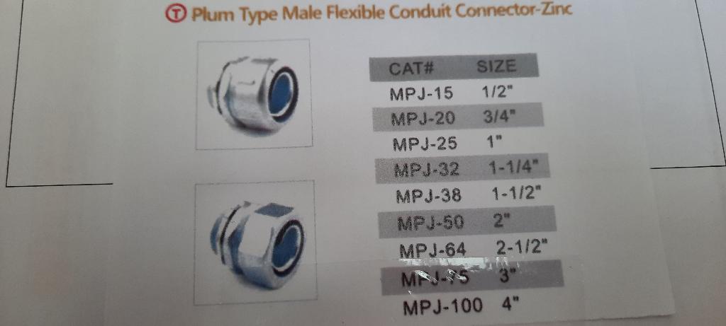 As per description provided, a plum type male flexible made of zinc.  It is threaded in the inside.
Connector is used as pipe fitting.