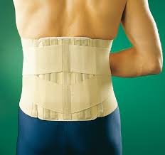 LUMBAR SACRO SUPPORT made of strong elasticated fabric to provide firm and comfortable support for the lower back.  Support is derived exclusively from its' elasticity.  It also incorporates 4 metal posterior stays for firm support.
Body bandage is worn to support the lumbar spine, muscle strain and ligament sprain.
LUMBAR SACRO SUPPORT is made from 55% polyester, 30% nylon, 15% rubber.