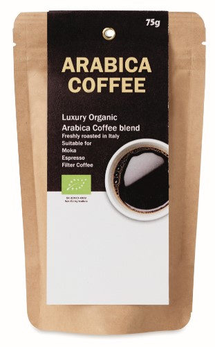 Arabica koffie met -volgens opgave- onder andere de volgende kenmerken en eigenschappen:
- geschikt voor het zetten van espresso, mokka en filterkoffie;
- gemalen;
- gebrand (geroosterd);
- biologisch;
- geen cafeïne uit verwijderd.
De koffie is opgemaakt voor de verkoop in het klein en verpakt in een zakje van papier met een label en een netto-inhoud van ongeveer 75 gram.