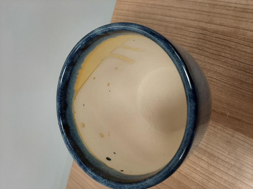 Een pot met -volgens opgave- onder andere de volgende kenmerken en eigenschappen;
- een ronde opening aan de bovenzijde;
- in de vorm van een eierpot;
- een pot voor planten;
- bestemd als een versieringsvoorwerp;
- vervaardigd van grès;
- geglazuurd;
- niet doorschijnend.