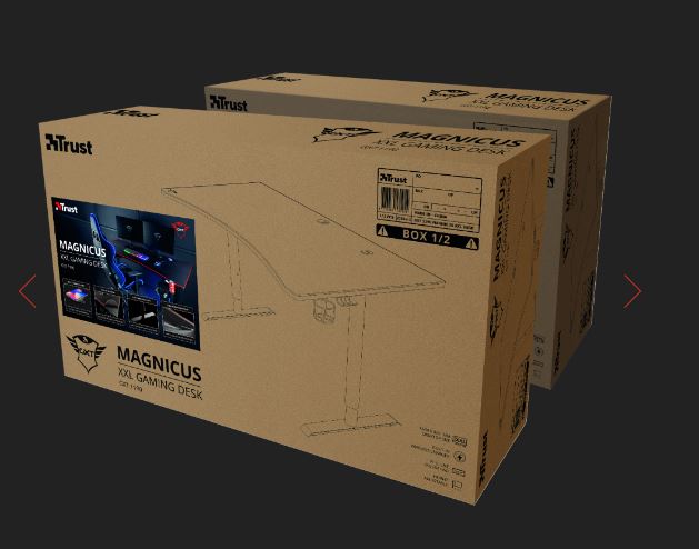 Een zogenoemde gamingtafel zijnde een tafel van de soort gebruikt in kantoren met -volgens opgave- onder 
andere de volgende technische en uiterlijke kenmerken:
- bedoeld om gebruikt te worden als bureau bij het spelen van games;
- geschikt voor het plaatsen van maximaal 3 monitoren;
- een ingebouwde draadloze oplader met Qi-technologie;
- een bovenblad vervaardigd van MDF;
- bedekt met een muismat van tafelgrote;
- een ergonomisch gevormde voorkant;
- een onderstel van onedel metaal;
- in hoogte verstelbare poten;
- een opening voor de doorvoer van kabels en dergelijke; 
- afmetingen van 1600 x 820 x 810 mm;
- een gewicht van 41 kg.
De tafel is opgemaakt voor de verkoop in het klein en wordt tezamen verpakt met niet karakterbepalende goederen zoals een bekerhouder, een headsethouder, een kabelnet van textiel en een gebruikershandleiding.