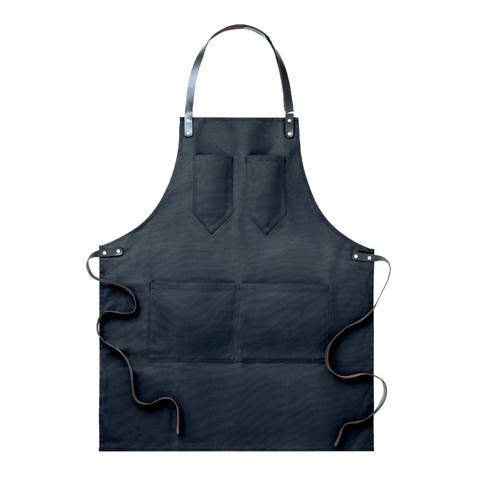 Een schort met onder andere de volgende kenmerken:
- bestemd voor het beschermen van kleding tijdens bijvoorbeeld het koken of barbecueën;
- vervaardigd van een weefsel van -volgens opgave- gewaxte canvas (katoen);
- een verstelbare band van kunststof (met een leatherlook), voor rond de nek;
- een striksluiting van banden van kunststof (met een leatherlook) in de taille;
- 2 kleine en 2 grote zakken;
- rondom omgezoomd;
- niet als heren- of dameskleding te onderkennen;
- afmetingen van 85 x 66,5 cm.