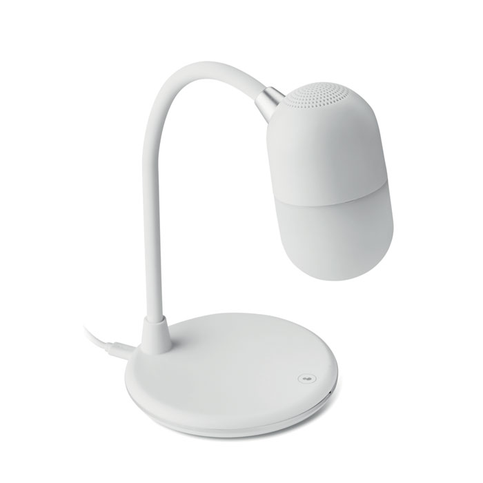 Een samengesteld artikel met –volgens opgave– onder andere de volgende uiterlijke en technische kenmerken:
- bedoeld om op een bureau te gebruiken;
- een LED-lamp met 3 verschillende lichtkleuren met 18 LM/20 LM/50 LM lichtsterkte;
- aan de achterzijde van de lamp een Bluetooth (versie 5.0) luidspreker; 
- output van de luidspreker is 4 ohm, 3 Watt;
- de voet van de lamp is tevens een draadloze oplader met een output van 5V / 1A 5W;
- op de voet zit een tiptoets schakelaar voor het licht;
- afmetingen van 120 mm ø x 320 mm (d x h).
Het geheel wordt aangeboden met een handleiding in een kartonnen doos.