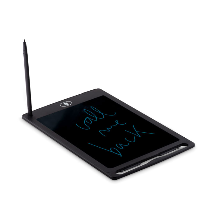 Een teken-of schrijftablet met styluspen met -volgens opgave- onder andere de volgende uiterlijke en technische kenmerken;
- bedoeld om papierloos (aan)tekeningen te maken;
- een 8,5 inch LCD scherm met drukgevoelig schrijfoppervlak;
- gevat in een rechthoekige behuizing van kunststof;
- een stylus van kunststof (Polyoxymethylene (POM));
- aan de onderzijde voorzien van een opbergplek voor de pen;
- aan de bovenzijde voorzien van een ovale opening en een wisknop om het hele scherm te schonen;
- werkend op een vervangbare batterij;
- afmetingen 14,5 x 22,5 x 0,5 cm.
Het artikel is opgemaakt voor de verkoop in het klein in een doosje van karton tezamen met een gebruikshandleiding.