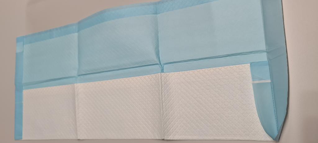 Een zogenoemde onderlegger of hygiëne-pads met -volgens opgave- de volgende kenmerken en samenstelling:
- voor dieren (doorgaans gebruikt voor honden) voor bijvoorbeeld zindelijkheidstraining;
- voor mensen met incontinentie;
- een hydrofiele buitenlaag (bovenzijde) van vlies;
- een tussenlaag van papierpulp;
- een tussenlaag van gel absorptie materiaal (SAP);
- 2 tussenlagen van papier;
- een buitenlaag (onderzijde) van PE folie met plakstrips;
- in verschillende maten (60 x 60 cm, 60 x 90 cm, 75 x 90 cm, 80 x 120 cm) leverbaar.
Opgemaakt voor verkoop in het klein.