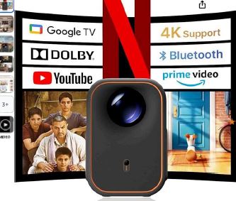 Een projectietoestel met –volgens opgave– onder andere de volgende uiterlijke en technische kenmerken:
- voor het weergeven van beelden afkomstig van een smartphone;
- geschikt om direct aangesloten te worden op een automatische gegevensverwerkende machine; 
- draagbaar;
- geïntegreerde Google TV (voor toegang tot 10.000 apps) geschikt voor het streamen van series en films rechtstreeks op de beamer, zonder externe apparaten;
- bestaande uit een LCD-projectiesysteem, verbinding met WLAN, DLNA en Bluetooth-radiomodule; 
- full HD-resolutie (1920 x 1080) met 4K-ondersteuning; 
- voorzien van een WiFi-beamer met WiFi-6-technologie voor het weerspiegelen van films en series draadloos via de optie schermreproductie (spiegelen) van een mobiele telefoon of computer naar het grote scherm;
- spraakbesturing;
- 2 ingebouwde luidsprekers van 5 Watt;
- afmetingen van 12,2 x 14,1 x 17,5 cm;
- en een gewicht van ongeveer 1,25 kg.