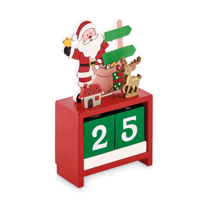 Een zogenoemde Kerst aftelkalender met -volgens opgave- onder andere de volgende kenmerken en samenstelling:
- bedoeld voor het aftellen van de periode voor Kerst;
Samenstelling van het goed:
- vervaardigd van hout;
- een houten kastje met bovenop een kerstman, rendier, richtingborden en een huisje;
- in het kastje 2 houten blokken met de benodigde nummers erop om de dagen rond de kerstperiode aan te geven.
Verpakt in een kartonnen doosje en per 48 stuks in een grotere kartonnen omdoos.