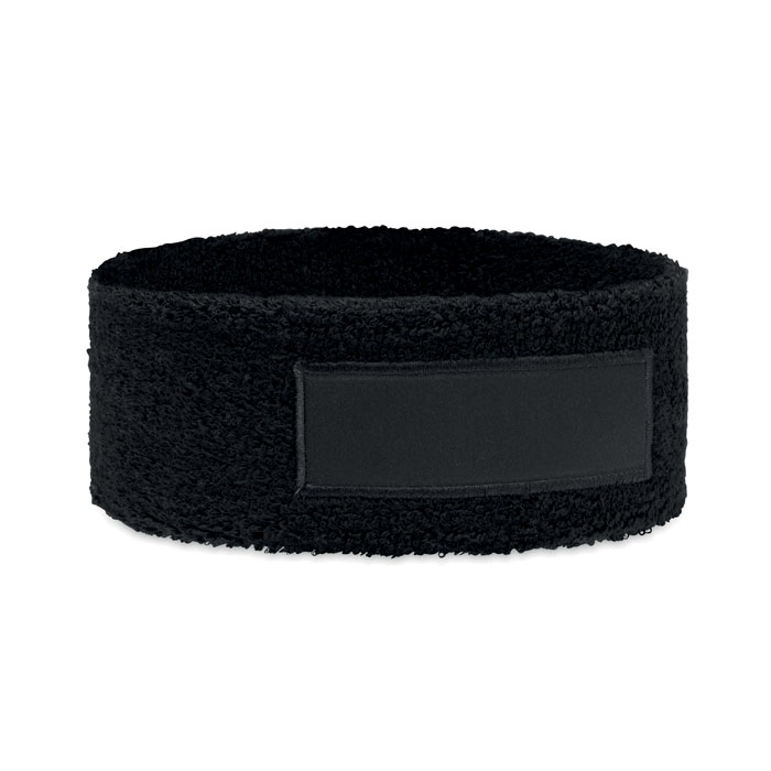 Een hoofdband met -volgens opgave- onder andere de volgende samenstelling en kenmerken:
- om haren uit het gezicht te houden;
- zweet te absorberen tijdens sporten;
- als modeaccessoire;
- buisvormig;
- vervaardigd van elastisch polykatoen lussenbreiwerk;
- aan de voorzijde voorzien van een rechthoekige katoenen patch, die bedrukt kan worden;
- afmetingen van ongeveer 18,5 x 6 cm;
- een nettogewicht van 0,03 kg.

Per 400 stuks verpakt in een kartonnen doos.