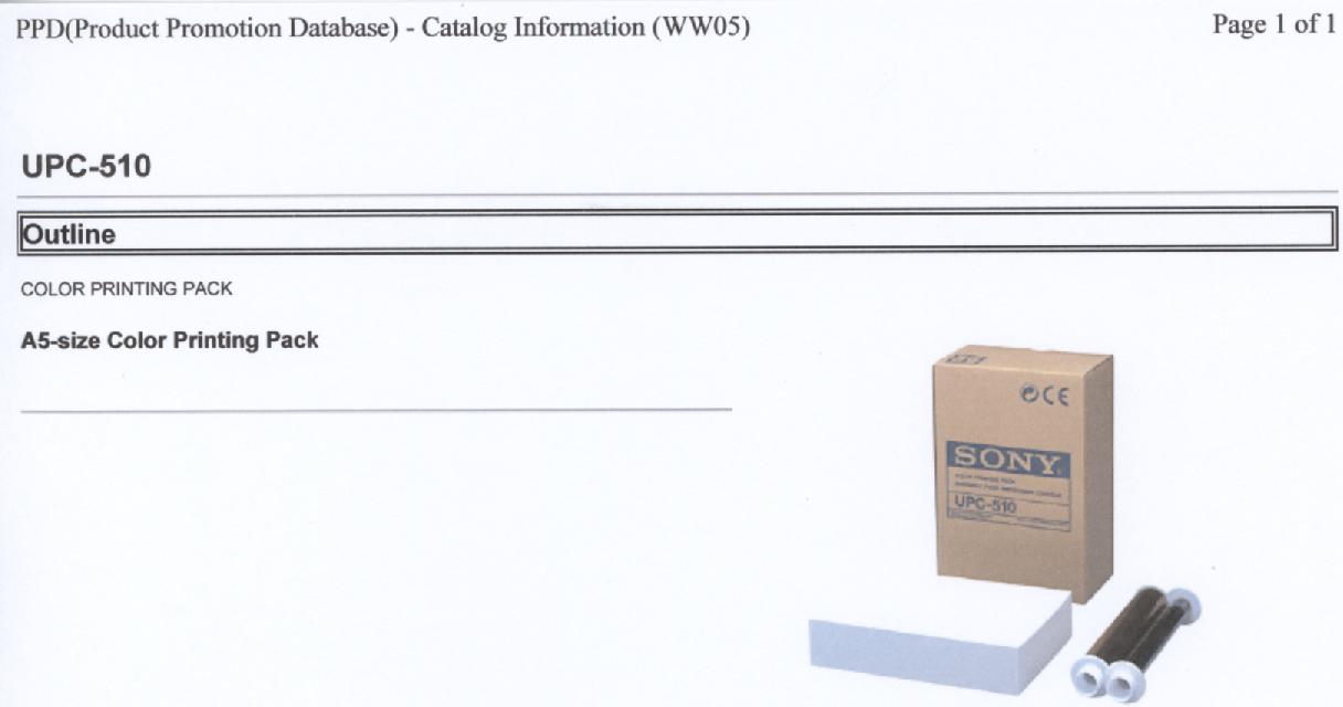 Een assortiment zijnde een zogenaamd "Color Printing Pack" voor gebruik in een afdrukeenheid (printer), bestaande uit: 
- twee cilinders met spoelen van kunststof, waarvan één cilinder is voorzien van een inktlint van kunststof; 
- 200 vellen A5 size printpapier (afmetingen 148 x 210 mm). 
Het inktlint van kunststof bestaande uit segmenten met verschillende kleuren, waarbij de kleurstoffen door verhitting op een drager worden overgebracht (zogenaamde kleurstofsublimering).
Het geheel is opgemaakt voor de verkoop in het klein en verpakt in een kartonnen doos, voorzien van merknaam en type.
Het wezenlijk karakter van het assortiment wordt bepaald door het kunststof inktlint.