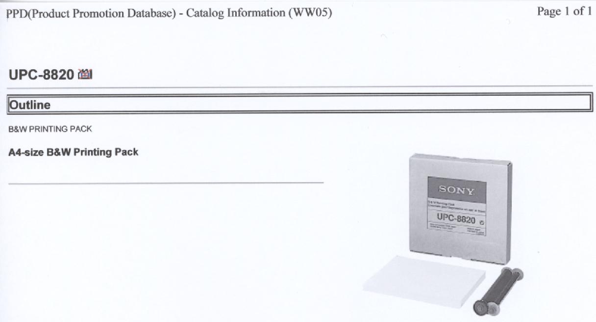 Een assortiment zijnde een zogenaamd "Printing Pack" voor gebruik in een afdrukeenheid (printer), bestaande uit: 
- twee cilinders met spoelen van kunststof, waarvan één cilinder is voorzien van een inktlint van kunststof; 
- 100 vellen A4 printpapier (afmetingen 210 x 297 mm). 
Het inktlint van kunststof bestaande zwarte segmenten, waarbij de kleurstoffen door verhitting op een drager worden overgebracht (zogenaamde kleurstofsublimering).
Het geheel is opgemaakt voor de verkoop in het klein en verpakt in een kartonnen doos, voorzien van merknaam en type.
Het wezenlijk karakter van het assortiment wordt bepaald door het kunststof inktlint.