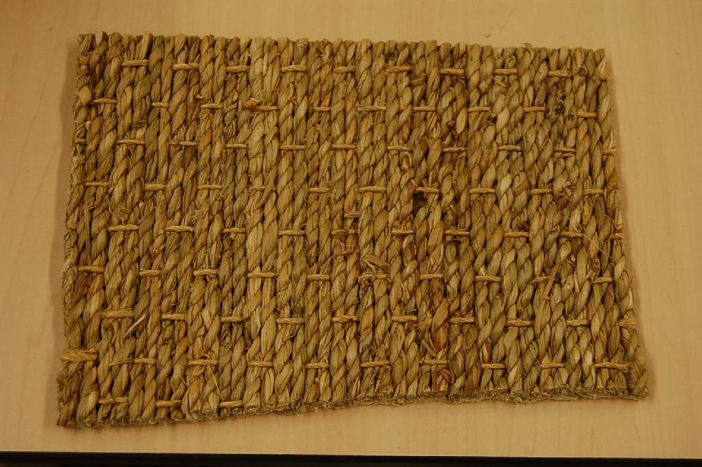 Een tapijt van vlechtstoffen met onder meer de volgende kenmerken:
- van 100% gedroogd zeegras;
- een bovenkant van twee parallel naast elkaar getwijnde vlechtstoffen;
- bijeengehouden door een andere getwijnde vlechtstof;
- met decoratieve effecten;
- gelijmd op een onderkant (rug) van latex;
Het tapijt wordt aangeboden op rollen van 4 meter breed en een lengte variërend van 25 tot 40 meter.