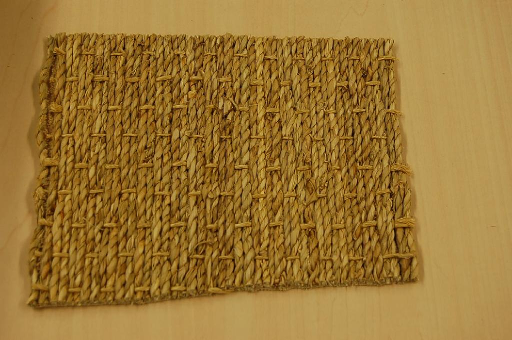 Een tapijt van vlechtstoffen met onder meer de volgende kenmerken:
- van 100% gedroogd zeegras;
- een bovenkant van twee parallel naast elkaar getwijnde vlechtstoffen;
- bijeengehouden door een andere getwijnde vlechtstof;
- met decoratieve effecten;
- gelijmd op een onderkant (rug) van latex.
Het tapijt wordt aangeboden op rollen van 4 meter breed en een lengte variërend van 25 tot 40 meter.
