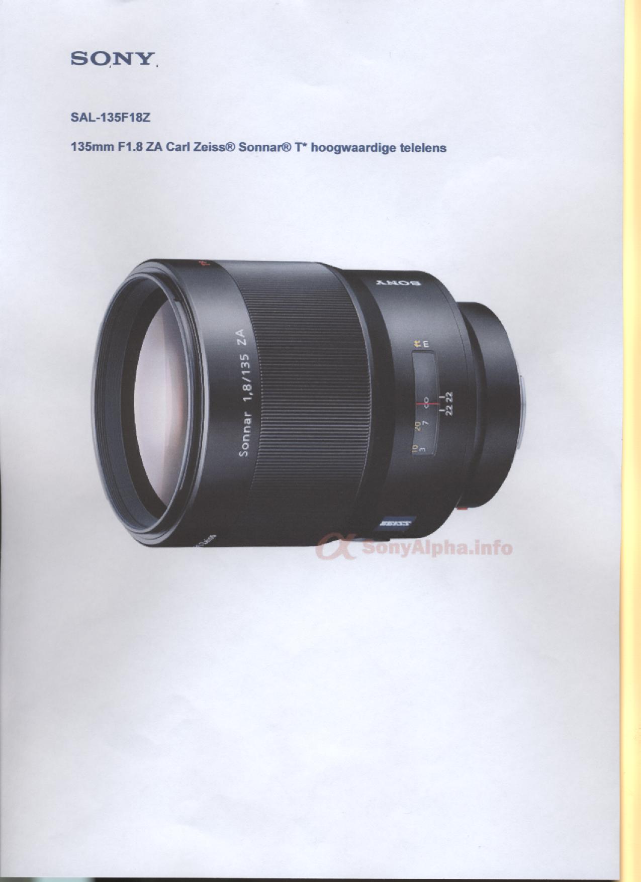 Een regelbare telelens voor een fototoestel met –volgens opgave- ondermeer de volgende kenmerken:
- bestaande uit 8 gemonteerde lensgroepen;
- met een brandpuntafstand van 135 mm.;
- met een filterdiameter van 77 mm.;
- met een lengte van ongeveer 115 mm.;
- met een buitendiameter van ongeveer 88,5 mm.;
- met een gewicht van ongeveer 1050 gram.
De telelens wordt voor de verkoop in het klein tezamen aangeboden met een lenskap, 2 lensdoppen en een bijbehorende draagtas. Het wezenlijk karakter van het geheel wordt bepaald door de telelens.
