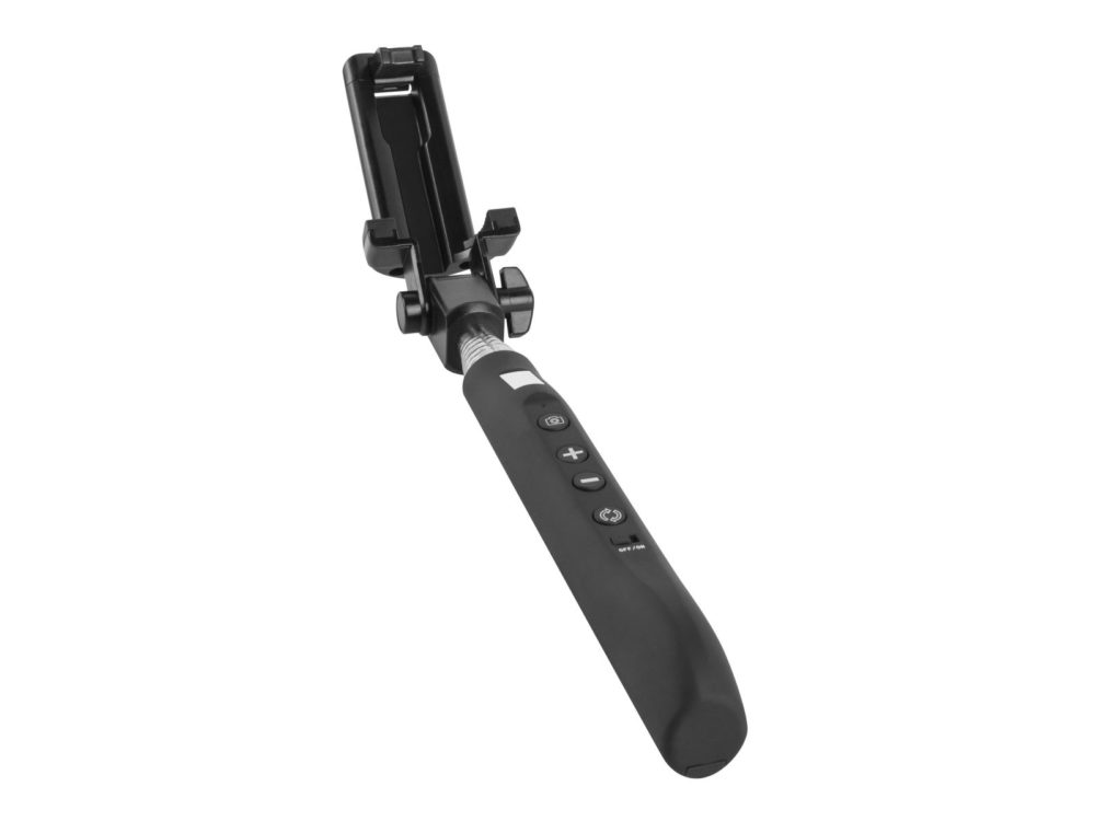 Monopod przeznaczony do robienia zdjęć selfie z telefonu komórkowego. Zdjęcia wykonywane są bezprzewodowo, z wykorzystaniem technologii Bluetooth. Urządzenie  składa się z aluminiowej, teleskopowo wysuwanej rurki, zakończonej na jednym końcu gumową rękojeścią oraz na drugim końcu uchwytem z tworzywa sztucznego, przeznaczonym do montażu telefonu. Monopod wyposażony został w funkcjonalne przyciski: migawka, zoom, kamera przód/tył. Dodatkowo posiada zamontowane lusterko, umożliwiające wykonywanie zdjęć selfie tylną kamerą telefonu. Produkt zasilany jest baterią CR2032. Wymiary urządzenia: od 200 do 800 mm.