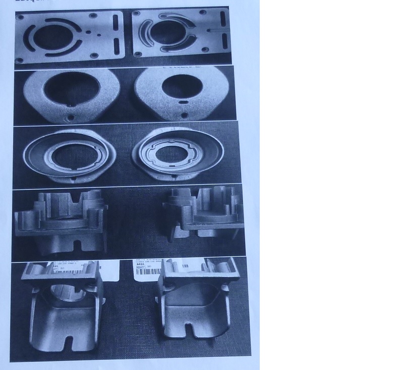 Sześć modeli (wersji) części przeznaczonych do elektrycznych opraw oświetleniowych (LED). Elementy wykonane ze stopu aluminium w procesie odlewania ciśnieniowego. Wyroby są monolityczne, mają złożony, skomplikowany kształt, wyposażone są w liczne otwory, występy, wycięcia, zagłębienia, kołnierze itp. Są montowane na zakończeniach podłużnych lamp LED, nie zawierają elementów elektrycznych. Wyroby występują w różnych wersjach, w zależności od typu obudowy lampy, do której są przeznaczone.