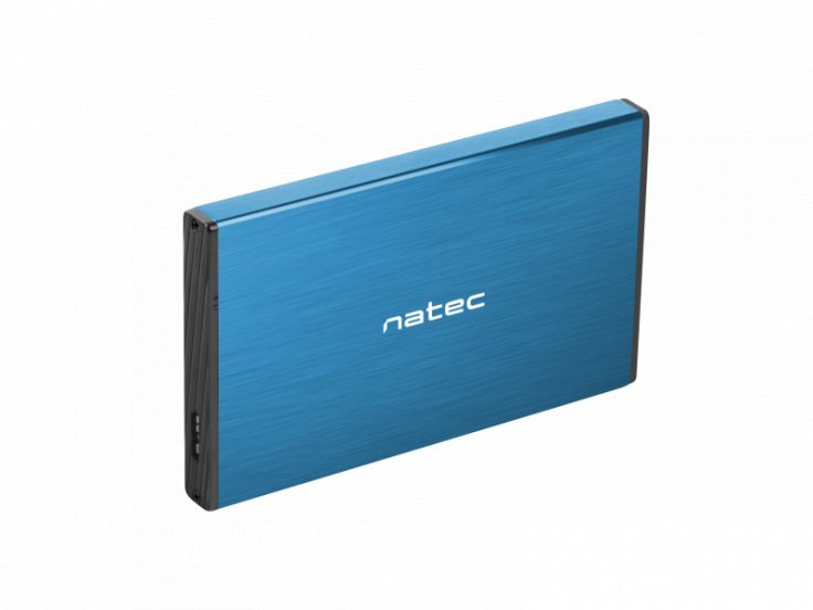 Kieszeń zewnętrzna, stanowi obudowę do dysków twardych (HDD, SSD 2,5" SATA). Pozwala na połączenie z komputerem w tzw. technologii plug&play przez złącze USB 3.0 z protokołem UASP (szybkość przesyłu danych do 6 Gbps). Obudowa wykonana z aluminium zabezpiecza dysk przed uszkodzeniami i odprowadza ciepło. Posiada gniazdo "mini USB" do podłączenia kieszeni z komputerem. Kontrolka LED sygnalizująca zasilanie. Maksymalna grubość dysku do 9,5 mm. Wymiary zewnętrzne: 130 mm x 78 mm x 12,3 mm. Masa: 80 g. W zestawie przewód USB o długości 60 cm. Kolor niebieski.