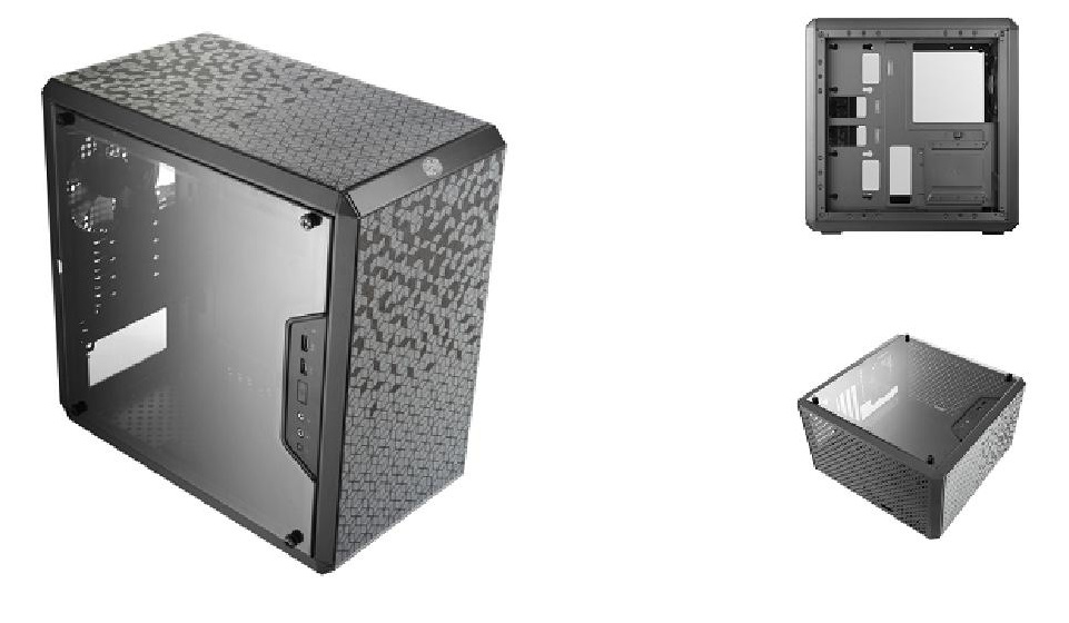 Obudowa komputera stacjonarnego, typu „Mini Tower”, o kształcie prostopadłościanu, wykonana ze stali i tworzywa sztucznego. Przedni panel obudowy jest wykonany ze stali, zawiera otwory,  przylegają do niego magnetyczne i zdobione filtry zabezpieczające przed kurzem. Bok obudowy posiada przezroczyste akrylowe okno. Wyposażona w jeden wentylator o rozmiarze 120 mm z tyłu obudowy, włącznik, filtry zabezpieczające przed kurzem oraz złącza: 2x JACK, 2x USB 3.0. Obudowa nie zawiera dysków twardych, procesora, zasilacza, interfejsu użytkownika i innych elementów potrzebnych do działania jako maszyny do automatycznego przetwarzania danych. Wymiary zewnętrzne: 230 x 381 x 387 mm. Masa: 4,51 kg.