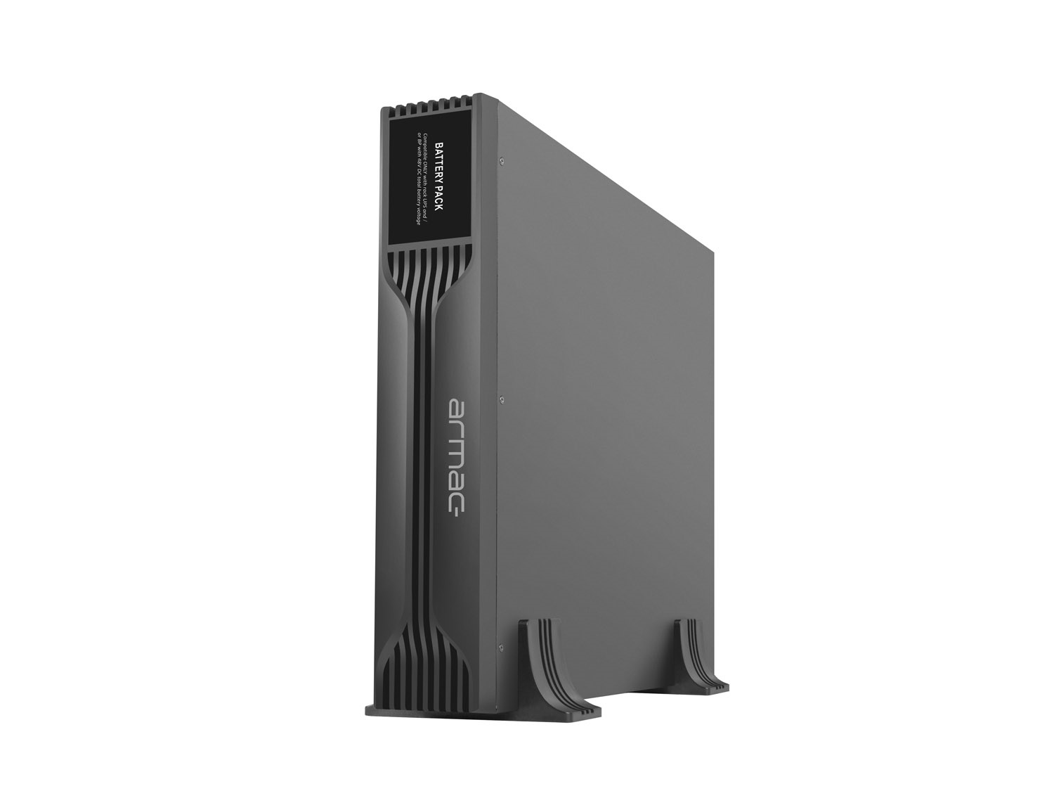Moduł bateryjny Battery Pack (BP) przeznaczony jest do podłączenia zasilaczy awaryjnych UPS lub kolejnych jednostek BP w szafach Rack. Obudowa modułu wykonana została w formie prostopadłościanu, z tworzywa sztucznego i metalu; zawiera dwa złącza bateryjne. Wewnątrz znajdują się 4 baterie kwasowo-ołowiowe AGM o parametrach: 4 x 12 V/ 9 Ah. Wymiary produktu (długość x szerokość x wysokość w mm): 440 x 88 x 450; masa – 14,8 kg. W zestawie z modułem BP znajdują się: kabel, podstawki z tworzywa sztucznego oraz akcesoria montażowe.