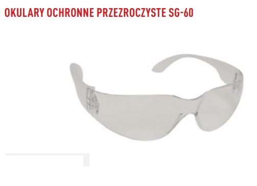 Okulary ochronne z soczewkami wykonanymi z poliwęglanu z filtrem UV, przeznaczone do ochrony oczu podczas prac budowlanych.