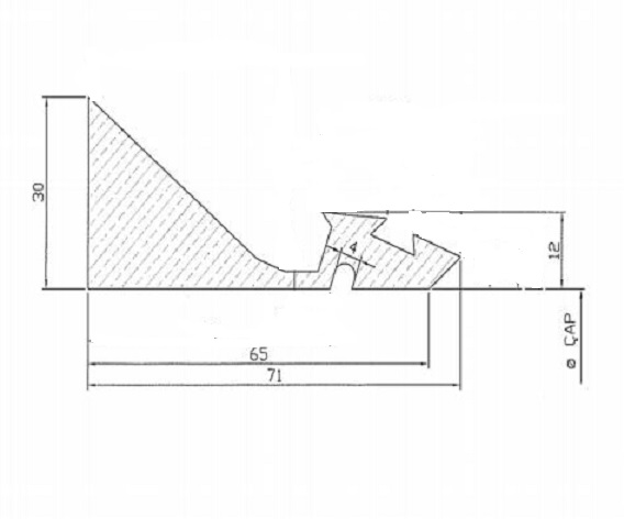 Pierścień profilowany wykonany z kauczuku syntetycznego EPDM (Etylo-Propylenewe-Dienowe-Monomery, terpolimer etylenowo-propylenowo-dienowy). Produkt stosowany jako uszczelnienie połączeń rur kanalizacyjnych.