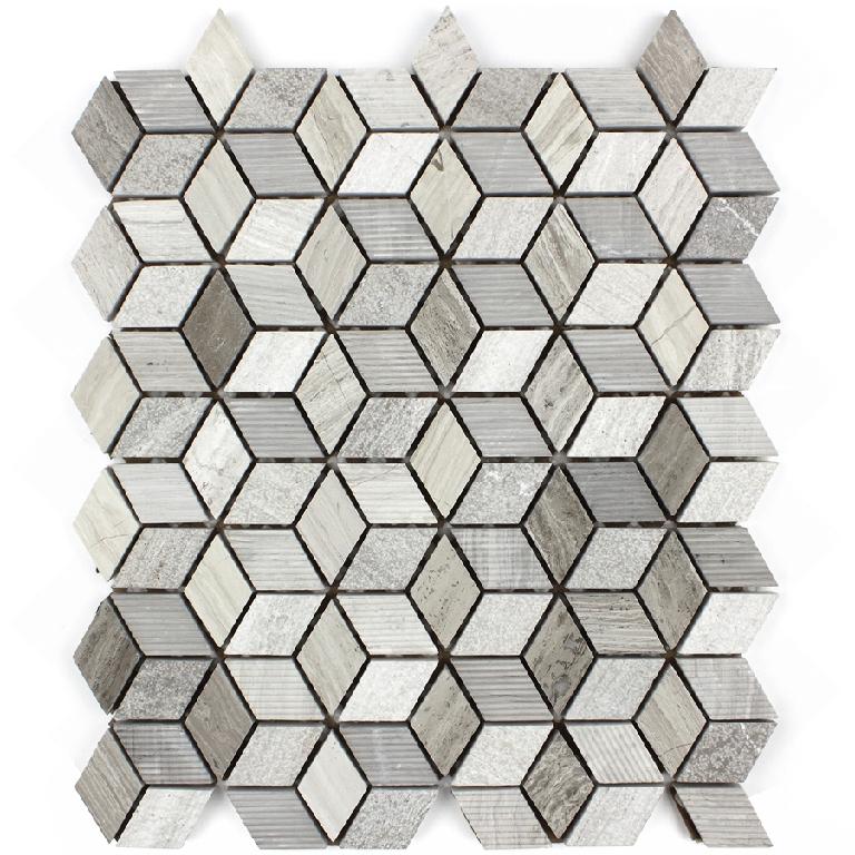Mozaika wykonana z kostek kamiennych (wapień numulitowy) o grubości 8 mm, w kształcie rombów o wymiarach 26 x 44 mm i 22 x 38 mm (dwa rozmiary kostek na tafli), o powierzchni strukturalnej. Kostki umieszczone są na podłożu – siatce z tworzywa sztucznego i połączone z nią za pomocą kleju żywicznego. Tworzą mozaikę o wymiarach ok. 270 x 320 mm, o grubości 8 mm. Mozaika stosowana jest jako materiał do wykładania ścian wewnątrz pomieszczeń. Pakowana w kartony zbiorcze.

WIT wydana powtórnie w miejsce decyzji nr PL BTI WIT-2018-000659 z dnia 25.06.2018 r.