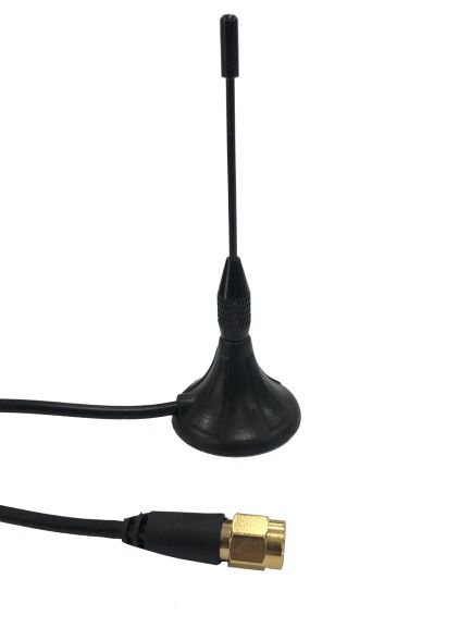 Antena GSM przeznaczona do telefonów komórkowych, wyposażona w kabel zakończony złączem SMA M. Zakres częstotliwości: 900 MHz -1800 MHz.