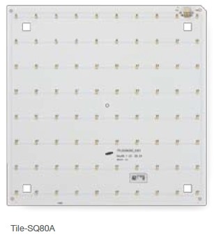Moduł LED, zbudowany z 80 diod elektroluminescencyjnych, montowanych powierzchniowo na płytce PCB z laminatu epoksydowego i połączonych wewnętrznie w układzie 10 szeregowych i 8 równoległych. W module zamontowano dwupinowy konektor, przeznaczony do podłączenia podzespołu sterującego. Stosowany w panelach oświetleniowych. Wymiary (długość x szerokość x wysokość): 259,0 x 259,0 x 1,6 mm. Masa 160 g. Przystosowany do napięć 27 - 32 V i prądu zasilania - 352 mA. Pakowany w pudełka po 28 modułów LED.