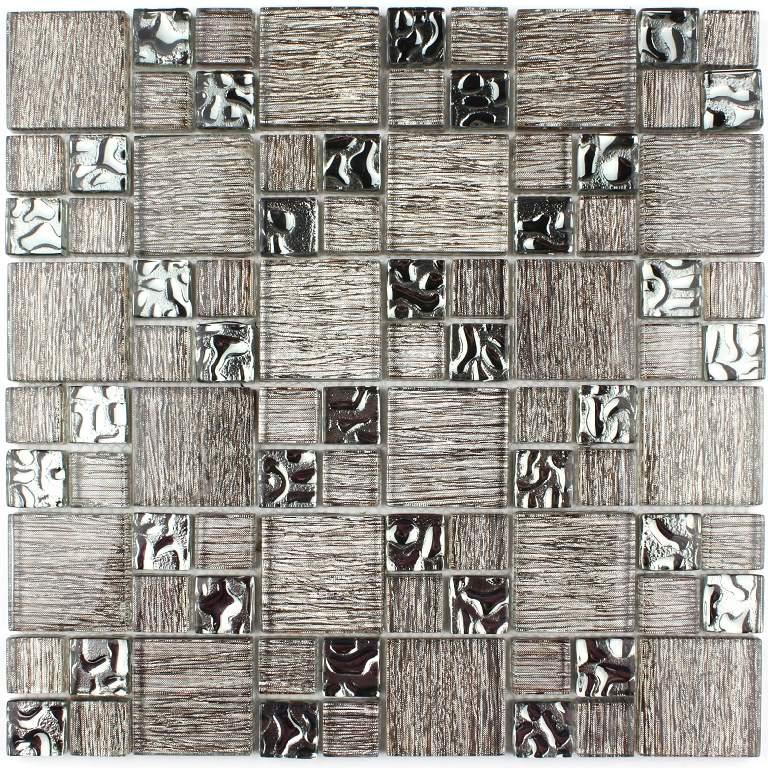 Mozaika wykonana z kostek szklanych. Tafle szkła cięte są na elementy o wymiarach nieprzekraczających 50 x 50 mm. Poszczególne kostki podklejone są od spodu folią aluminiową, tapetą lub warstwą metalu (tytan). Tak przygotowane kostki umieszczone są na podłożu - siatce z tworzywa sztucznego - tworząc mozaikę o wymiarach 30 x 30 cm, o grubości od 0,4 cm do 0,8 cm. Powierzchnia zewnętrzna szklanych kostek może być gładka lub falowana. Stosowana jako materiał do wykładania ścian wewnątrz pomieszczeń. Prezentowana po 11 szt. w opakowaniu zbiorczym.  Decyzja wydana w miejsce decyzji WIT nr PL-WIT-2014-01671 z dnia 11.12.2014 r.