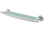 Półka szklana składająca się z blatu z hartowanego szkła, umieszczonego w metalowych mocowaniach wykonanych ze stopu cynku i aluminium (cynkal). Przeznaczona jest do zamocowania  na ścianie w łazience. Prezentowana z kompletem śrub i kołków rozporowych.  Opakowanie: blister z kolorowym kartonikiem. Decyzja wydana w miejsce decyzji WIT nr PL-WIT-2016-00435 z dnia 30.03.2016 r.
