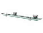Półka szklana składająca się ze szklanego blatu umieszczonego w metalowych mocowaniach, wykonanych ze stopu cynku i aluminium (cynkal). Posiada również metalową barierkę. Przeznaczona jest do umieszczenia na ścianie w łazience. Prezentowana z kompletem wkrętów i kołków rozporowych, służących do zamocowania na ścianie. Produkt pakowany w podwójny blister.  Decyzja wydana w miejsce decyzji WIT nr PL-WIT-2016-00439 z dnia 30.03.2016 r.
