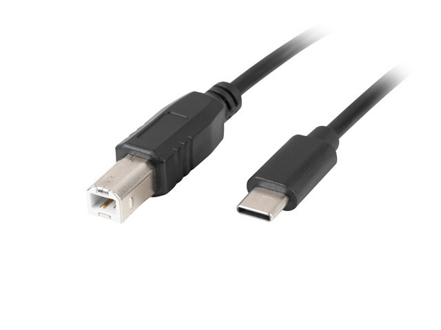 Kabel ze złączami do podłączenia urządzeń wyposażonych w interfejs USB typu B (drukarek, dysków) do komputerów/laptopów wyposażonych w USB-C. Przewód wykonany z czystej miedzi, zakończony końcówkami ze złączami metalowymi pokrytymi niklem. Obudowy złącz oraz otulina kabla wykonana z PVC. Może posiadać filtr ferrytowy /seria 14CC/   eliminujący zakłócenia podczas transmisji sygnału lub bez /seria 13CC/. Długość kabla zależy od modelu: 1.8 m /0018-BK/, 3 m /0030-BK/.