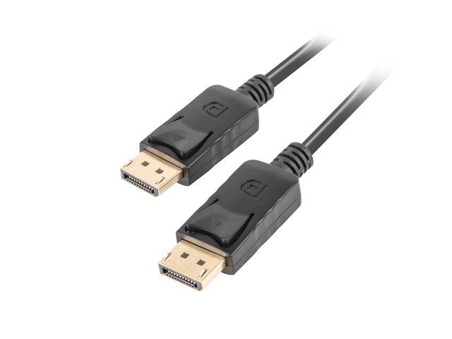 Izolowany kabel elektryczny do długości 1,8 m, ze złączami displayport (wersja 1.2). Żyły wykonane z czystej miedzi o grubości 30 AWG. Obudowa złącz wykonana z ABS. Stosowany do różnych urządzeń elektrycznych z odpowiednim przyłączem do transmisji cyfrowych sygnałów audio i wideo, zapewniając transmisję o maksymalnej rozdzielczości 4K (rozdzielczość: 3840 x 2160/60Hz). Prędkość transferu danych do 21,6 Gb/s. Kolor czarny.