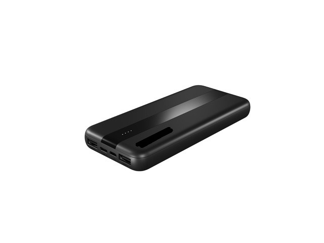 Powerbank – przenośne, zapasowe źródło energii o uniwersalnym zastosowaniu. Służy do ładowania urządzeń wyposażonych w złącze USB. Zawiera akumulator litowo-polimerowy o pojemności 10000 mAh/3,7 V (37 Wh) oraz porty USB. Obudowa wykonana z tworzywa sztucznego (ABS). Powerbank umożliwia ładowanie trzech urządzeń dzięki portom 2 x USB-A oraz 1 x UB-C. Ładowanie powerbanka za pomocą portów wejściowych microUSB lub USB-C. Wyposażony w diody wskazujące stan naładowania baterii. Urządzenie z funkcją inteligentne ładowanie dopasowujące natężenie prądu oraz z funkcją automatyczne włączanie/wyłączanie. Wymiary (w mm): 148 x 67 x 16. Masa: 228 g.