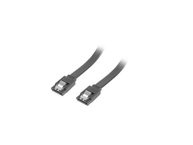Kabel o standardzie SATA III, o długości 30 cm, ze złączami Serial ATA (żeńskie). Umożliwia przesyłanie danych między dyskami SATA, a takimi urządzeniami jak płyty główne czy kontrolery. Metalowe zatrzaski na końcówkach kabla zapewniają lepszy zaczep w gniazdach urządzeń końcowych, co pozwala uniknąć niekontrolowanego rozłączenia i chroni urządzenia utrzymując nieprzerwany sygnał. Kabel kompatybilny ze standardem SATA II. Maksymalna prędkość transferu: 6 Gb/s. Grubość przewodów: 26 AWG. Wykonanie rdzenia: miedziane. Kolor: czarny.